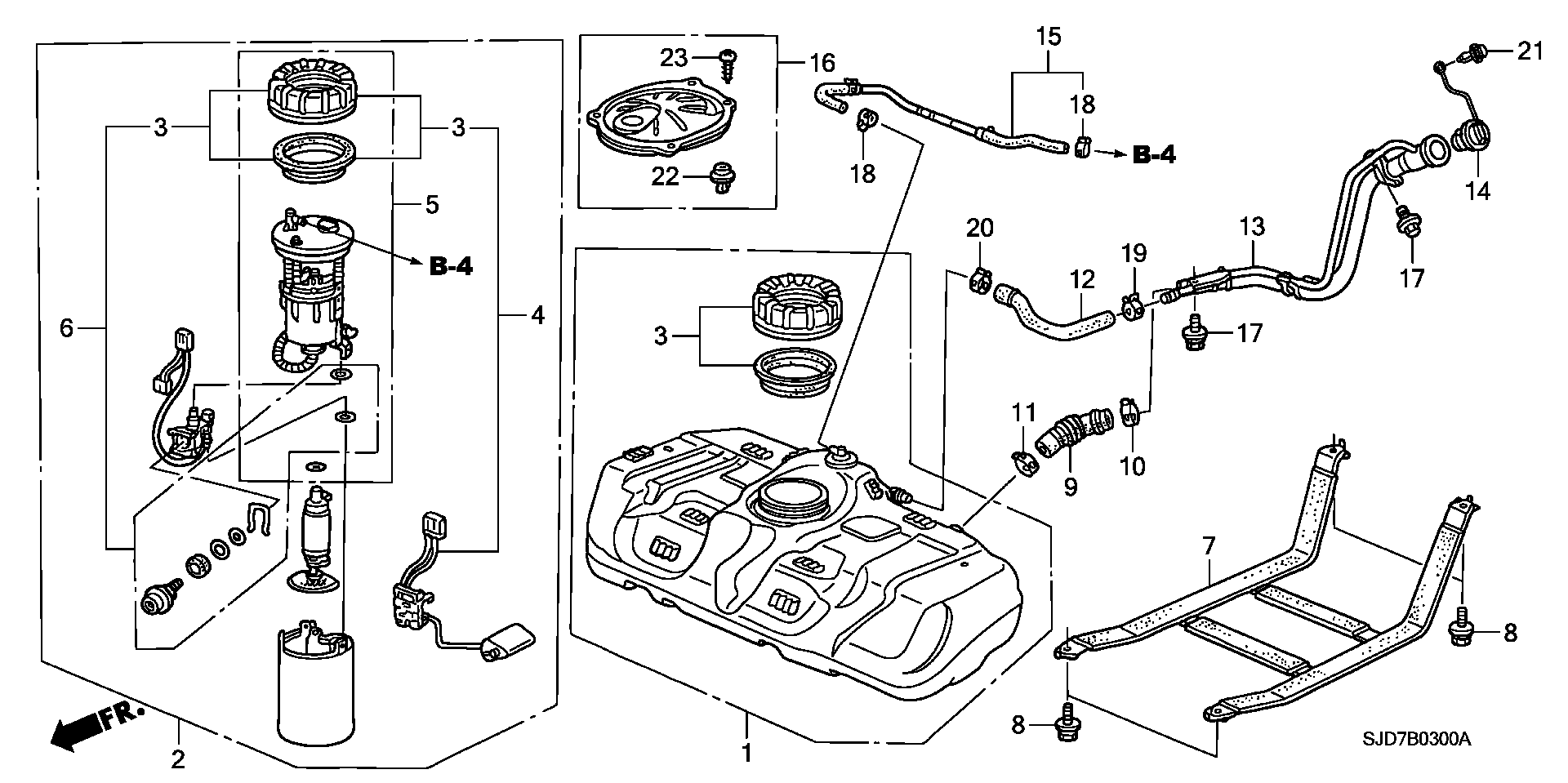 Honda 17045-SJD-000 - Насос топливный autosila-amz.com