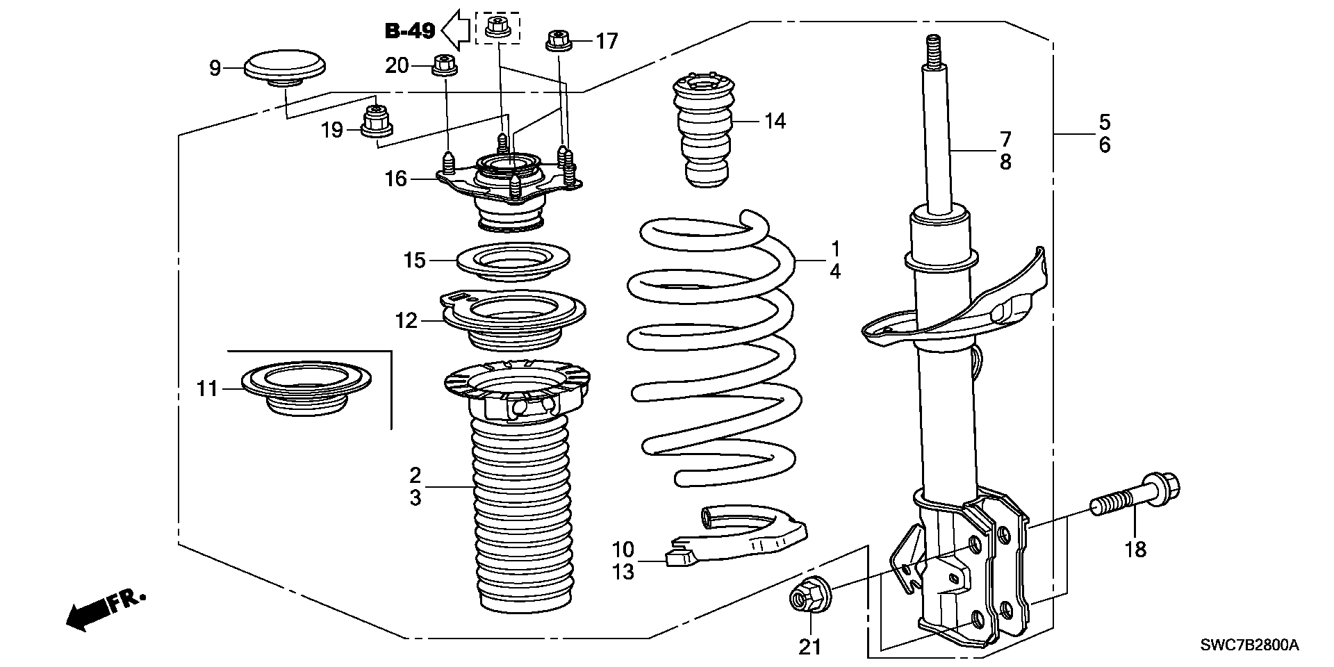 Honda 51606-SWY-E21 - DAMPER UNIT,L FR autosila-amz.com