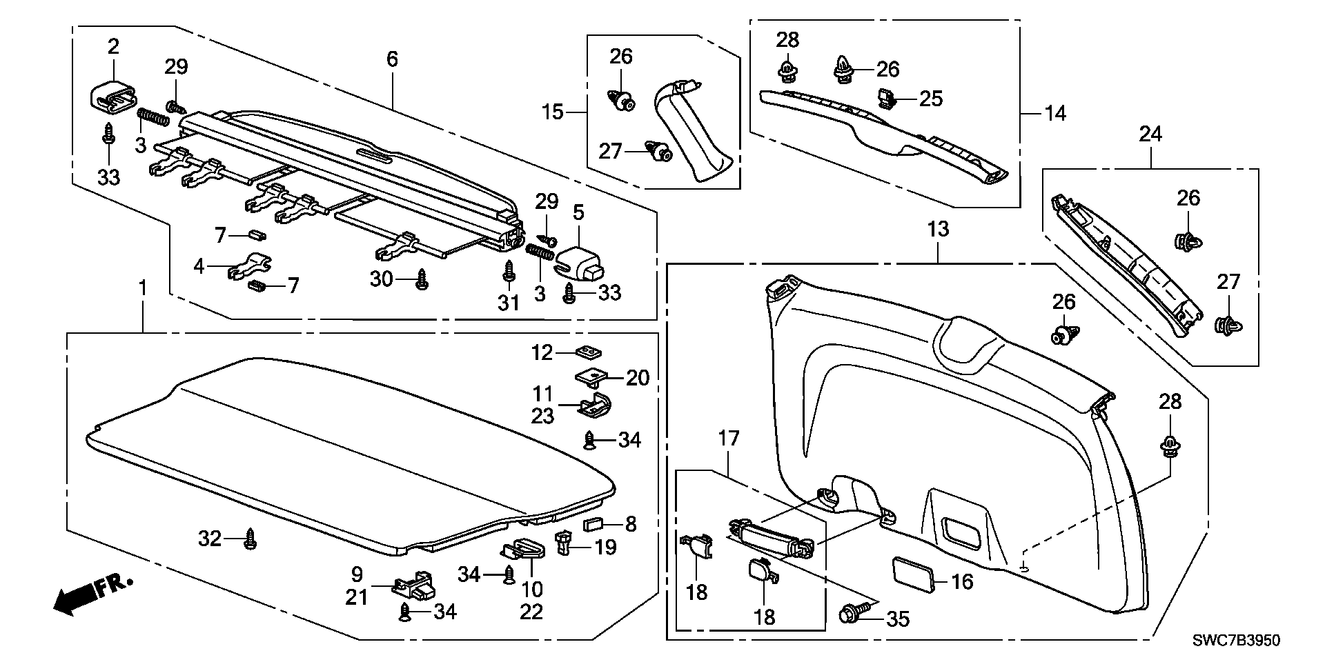 Honda 84410-SWA-013ZA - Кронштейн, Солнцезащитный козырек autosila-amz.com