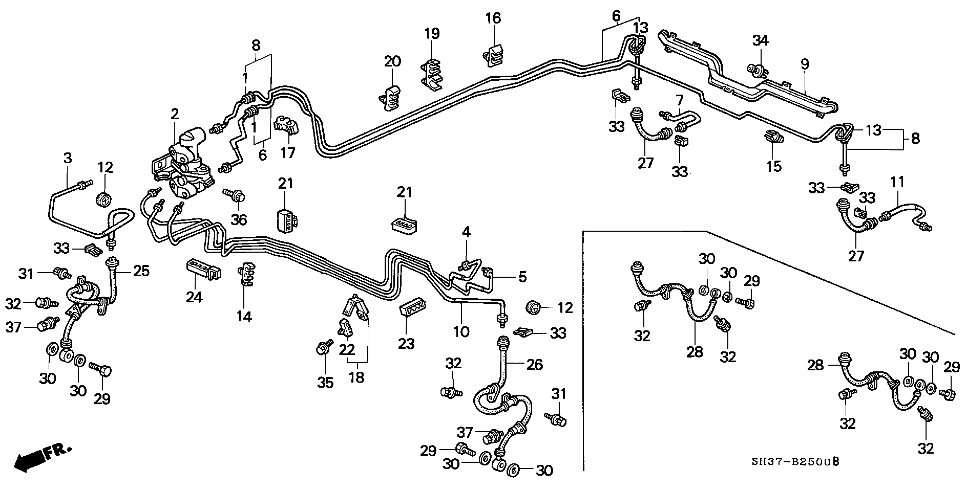 Honda 46411-SH3-043 - Тормозной шланг autosila-amz.com