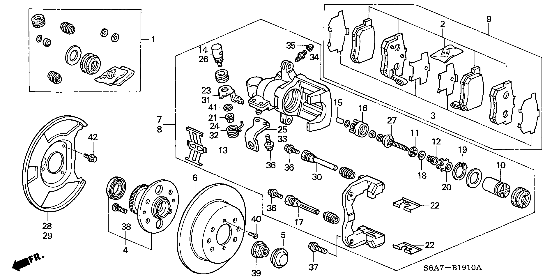 Honda 43019-S5A-J02 - Тормозной суппорт autosila-amz.com