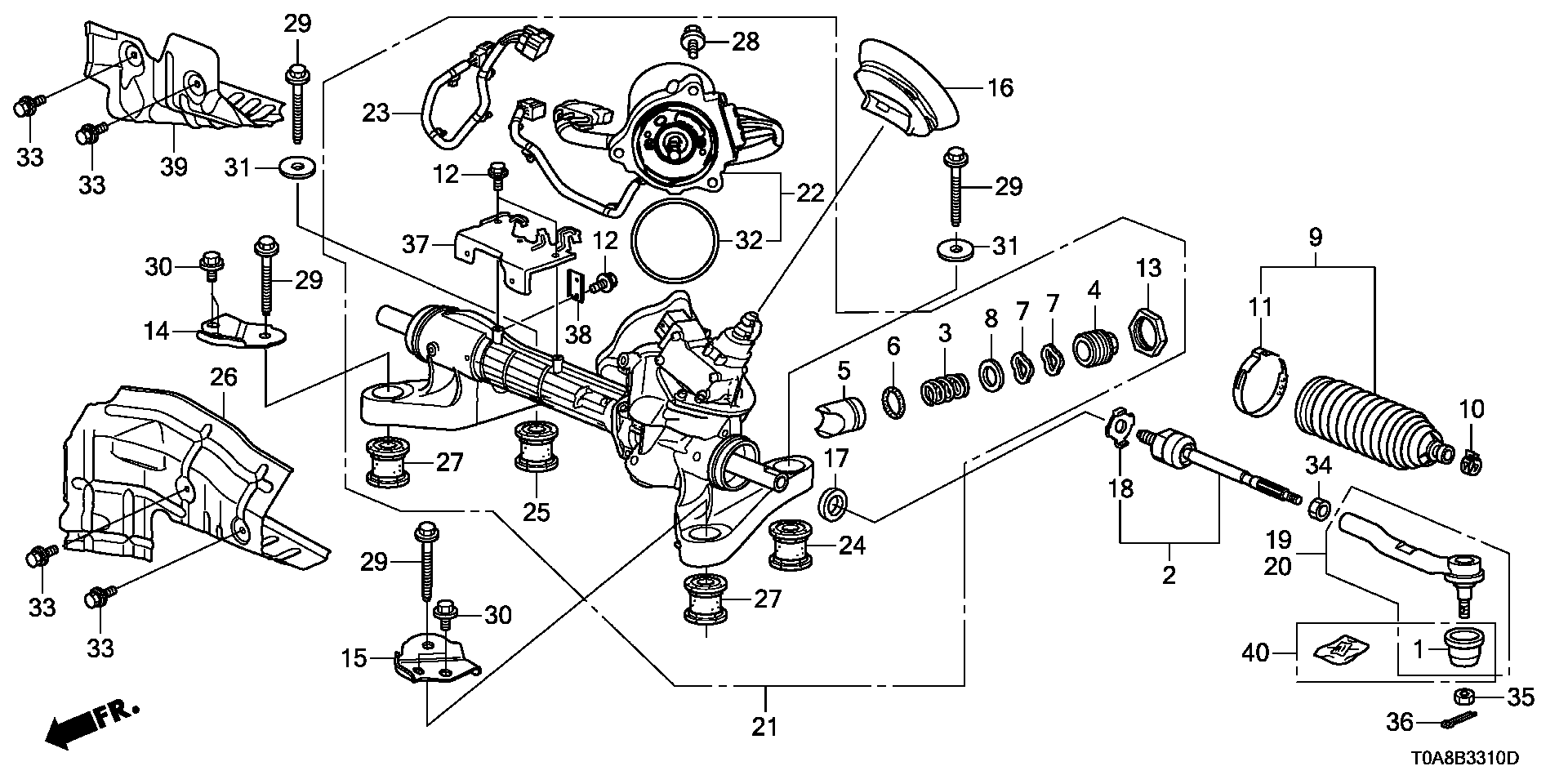 Honda 53429-T0A-A01 - Пыльник рул. рейки 53429-T0A-A01 autosila-amz.com