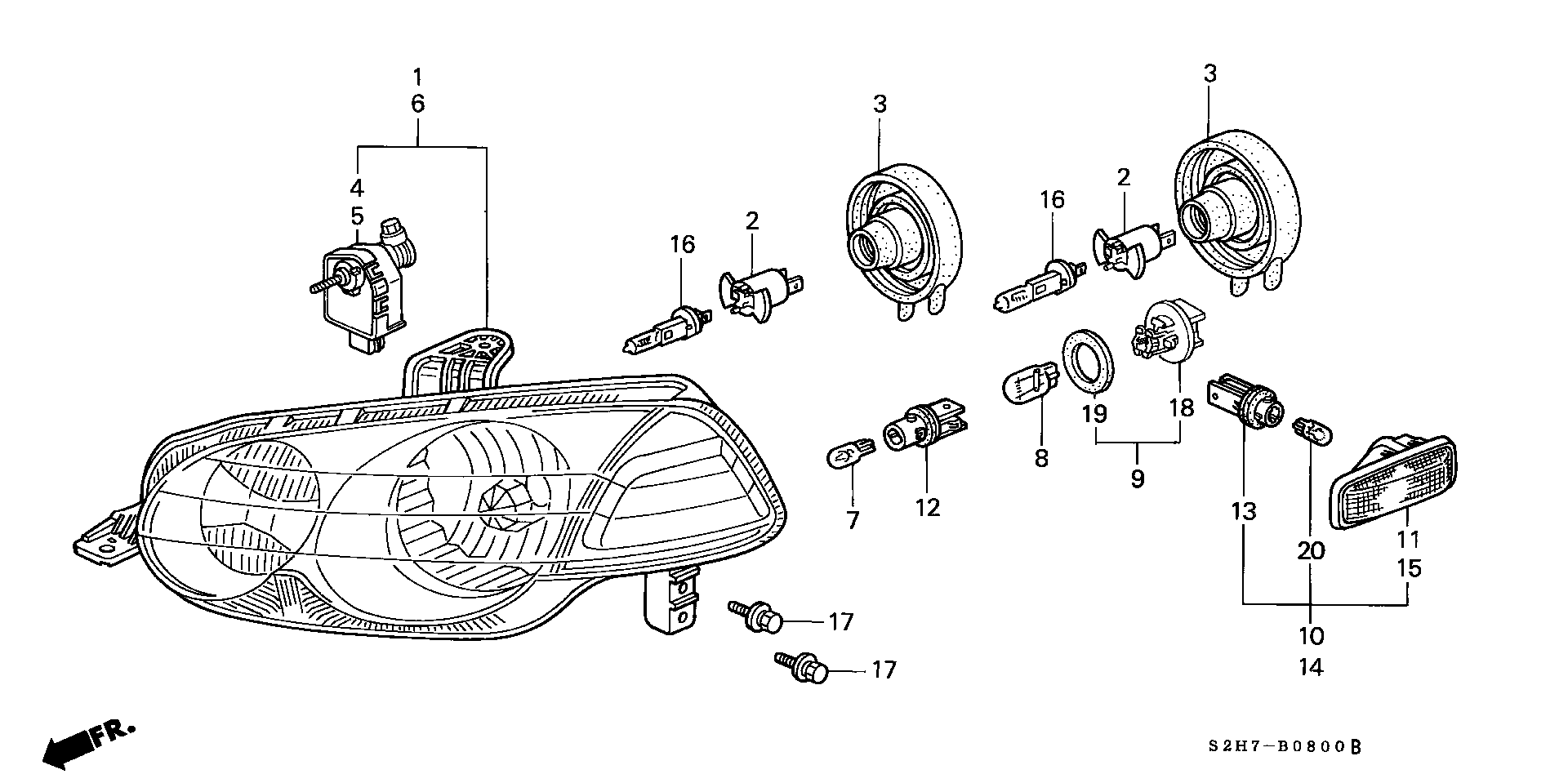 Honda 34901SZ3000 - Лампочка 34901-SZ3-000 /SN7-G00 H1 12V 55W autosila-amz.com