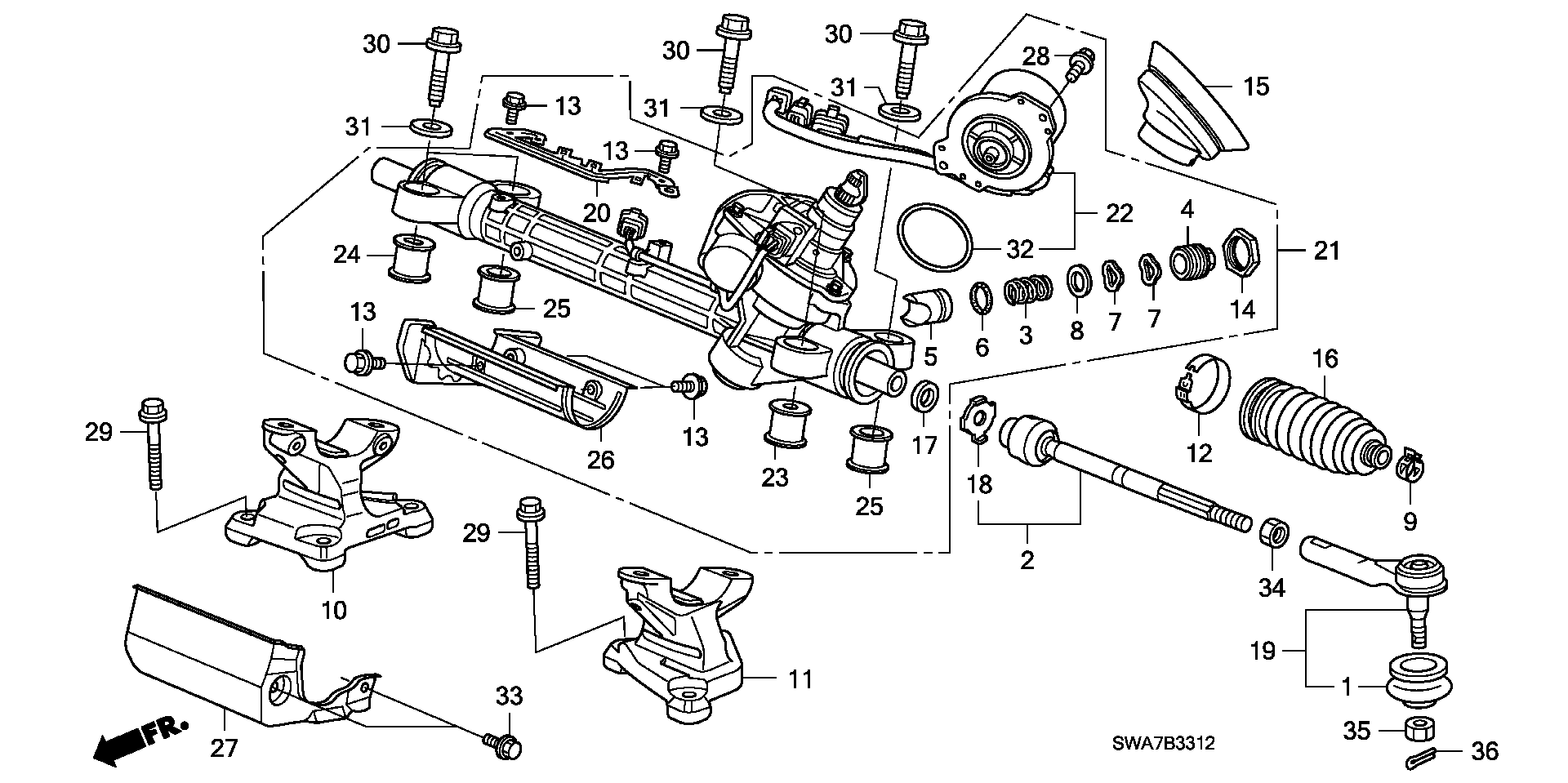 HONDA (DONGFENG) 53540SWAA01 - Наконечник рулевой тяги, шарнир autosila-amz.com