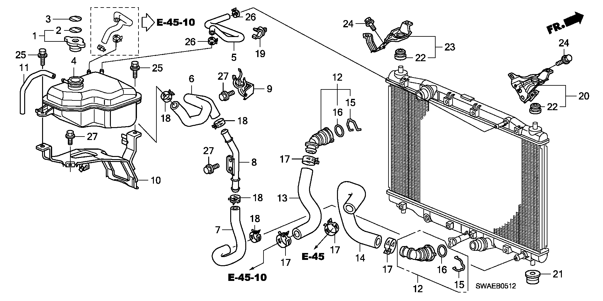 Honda 19045RBDE01 - крышка расширительного бачка VW autosila-amz.com