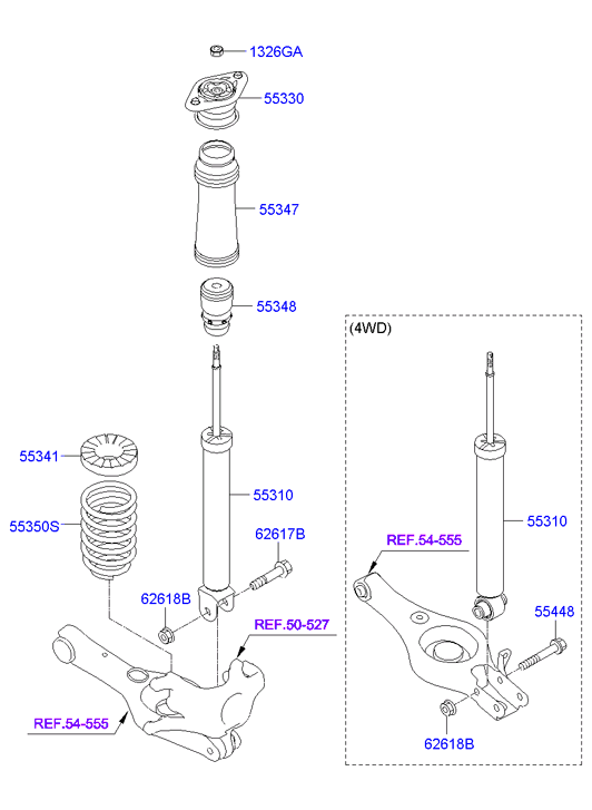 Hyundai 553112Y800 - 553112Y800 Амортизатор задний xHYUNDAI / KIA autosila-amz.com