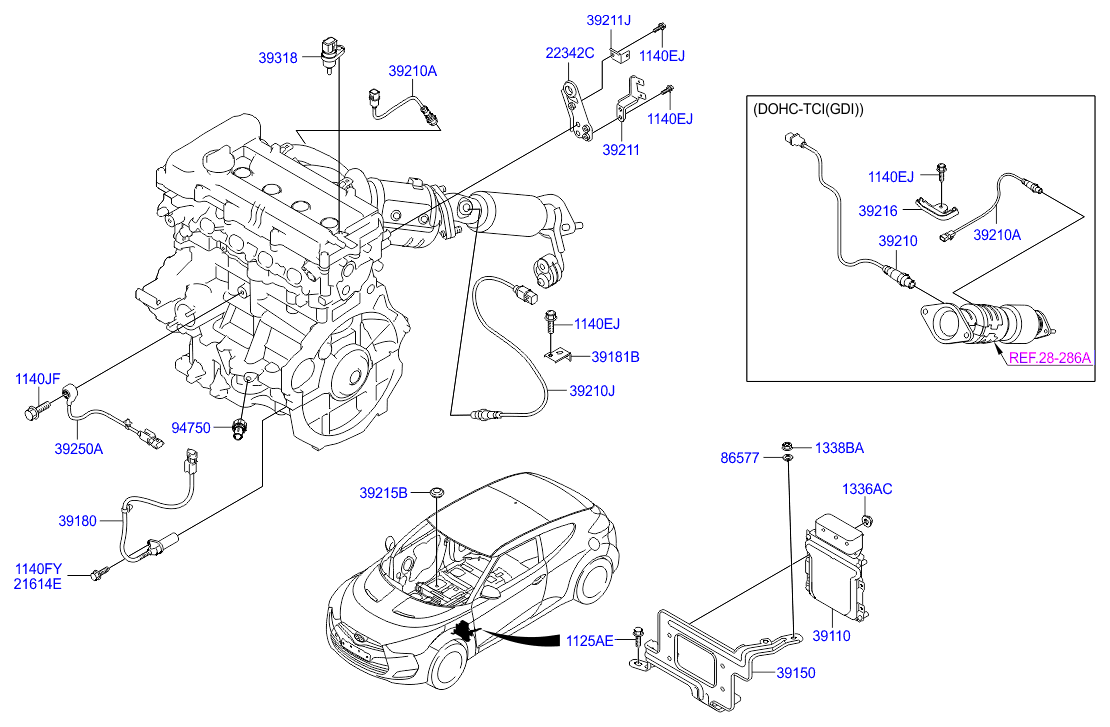 Hyundai 39180-2B030 - Датчик импульсов, коленвал autosila-amz.com