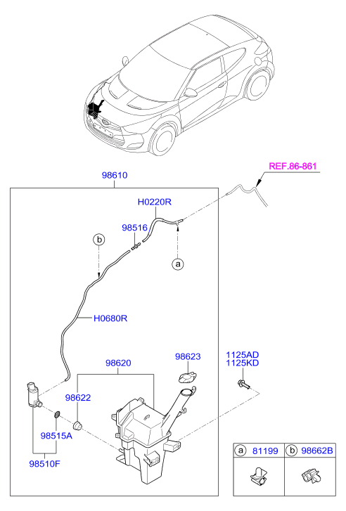 Hyundai 98510-2S000 - Насос стеклоомывателя Hyundai ix35 autosila-amz.com