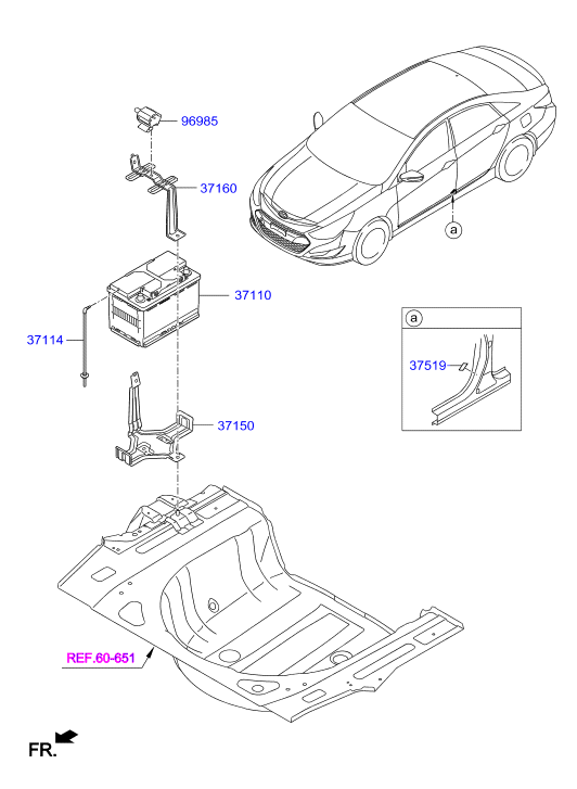 Hyundai 371104R000 - Стартерная аккумуляторная батарея, АКБ autosila-amz.com