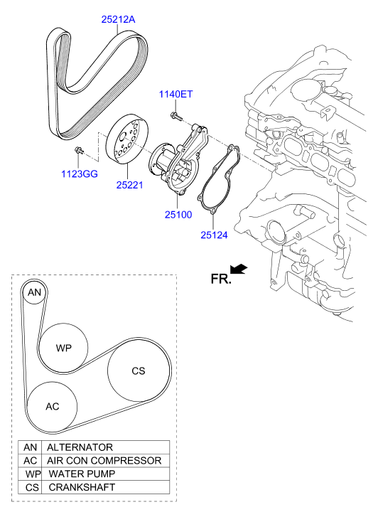 Hyundai 25124-2E000 - Водяной насос autosila-amz.com