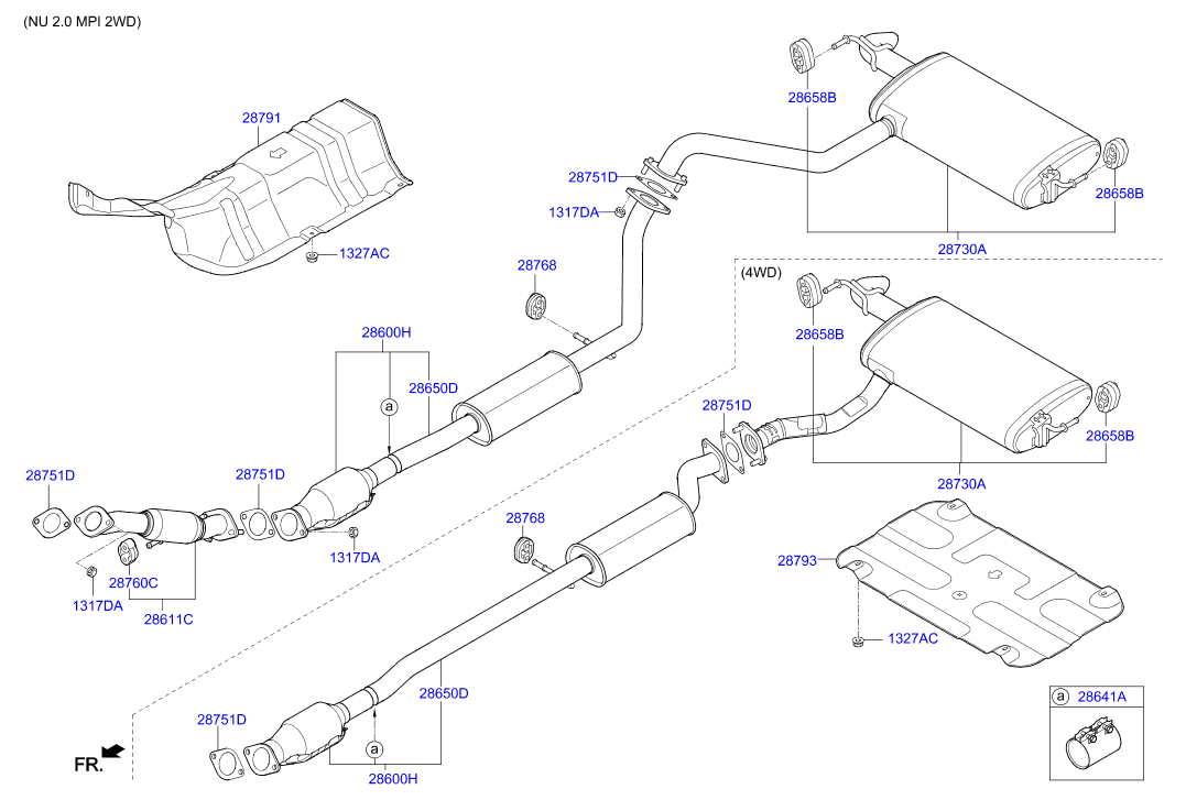 Hyundai 28610C9200 - 28610C9200 ПЕРЕДНЯЯ ВЫХЛОПНАЯ ТРУБА В СБОРКЕ autosila-amz.com