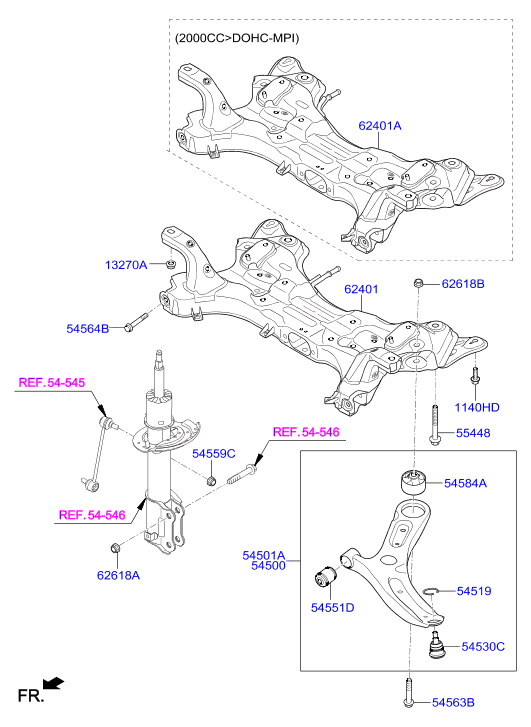 Hyundai 54501-M0000* - Сайлентблок, рычаг подвески колеса autosila-amz.com