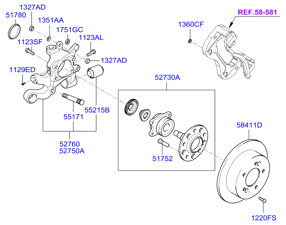 KIA 58411 3K110 - Тормозной диск autosila-amz.com