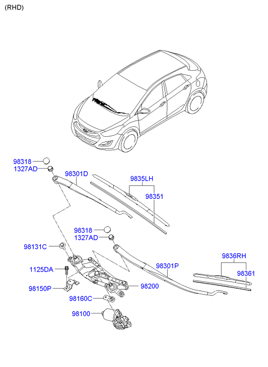 Hyundai 98350-3R200 - Щетка вод autosila-amz.com