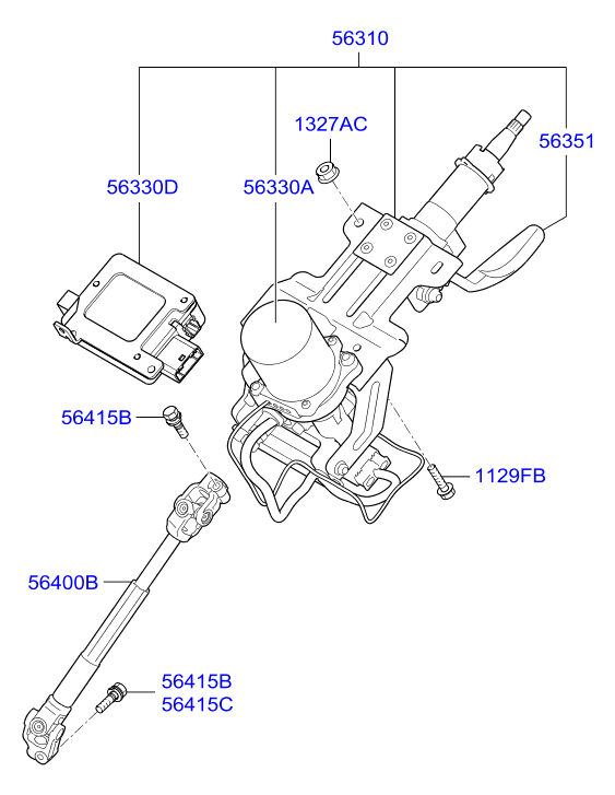 Hyundai 563453U511 - Рулевая колонка autosila-amz.com