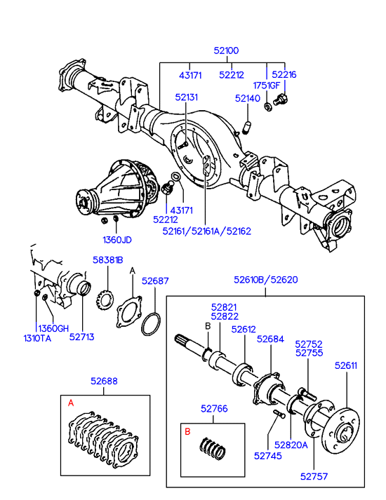 Hyundai 527554A000 - Болт, стойка вала autosila-amz.com