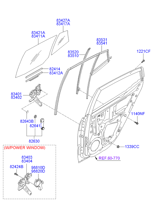 Hyundai 83411 0X000 - Боковое стекло autosila-amz.com