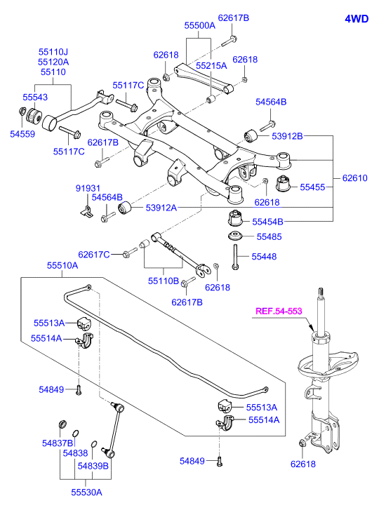 KIA 55530-2E000 - Тяга / стойка, стабилизатор autosila-amz.com