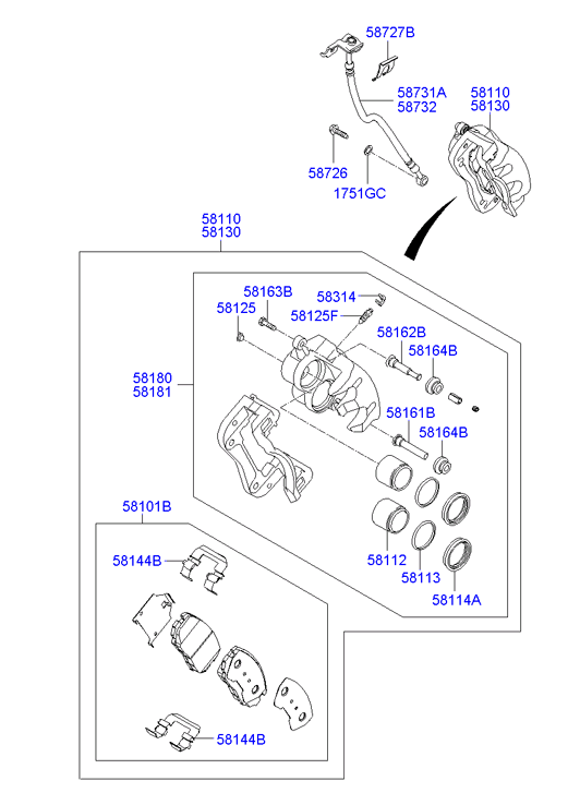 Buessing 58101-2PA70 - Тормозные колодки, дисковые, комплект autosila-amz.com