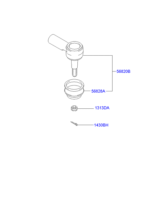 Hyundai 56820-1C080 - 568201C080 Наконечник рулевой xHYUNDAI / KIA autosila-amz.com