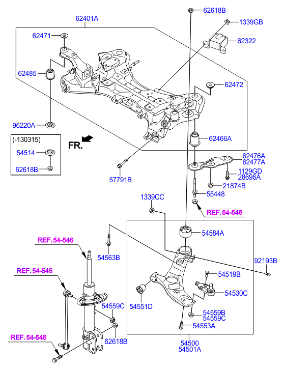 KIA 54551-3R000 - Сайлентблок переднего рычага передний(hyundai/kia) autosila-amz.com