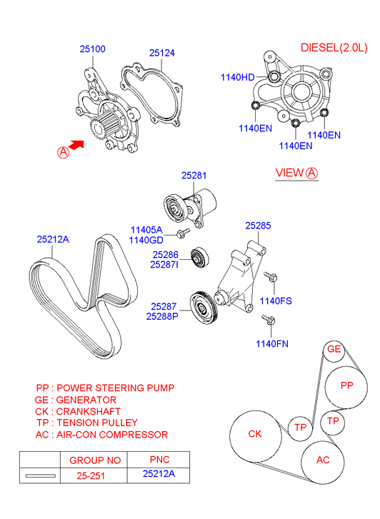 Mitsubishi 2510038002 - Водяной насос autosila-amz.com