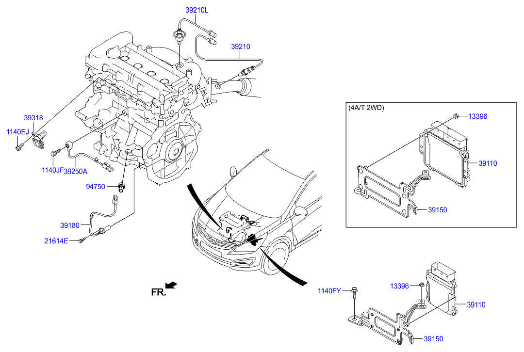 Hyundai 39210-2B100 - Датчик кислородный HYUNDAI I20 (08-14), IX20 (10-Н.В), SOLARIS/ACCENT IV (10 autosila-amz.com