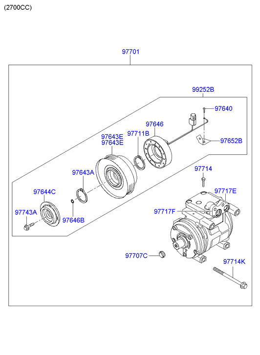 Hyundai 97701-2E500 - КОМПРЕССОР КОНДИЦИОНЕРА autosila-amz.com