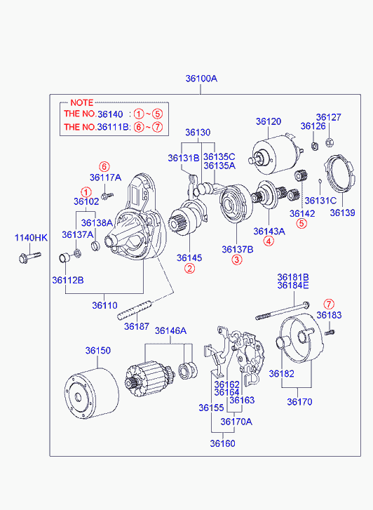 KIA 36100-22805 - Cтapтep autosila-amz.com