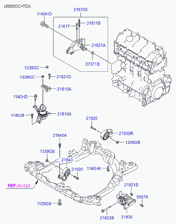 KIA 218102C200 - Опора двигателя autosila-amz.com