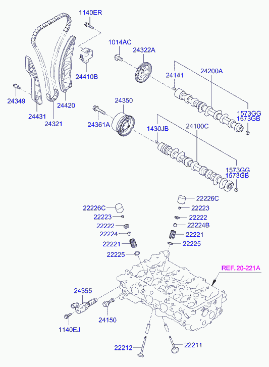 KIA 24420-2B000 - НАПРАВЛЯЮЩАЯ ЦЕПИ ПРИВОДА ГРМ, СПОСОБ ИЗГОТОВЛЕНИЯ КОМБИНИРОВАННЫЙ: ШТ autosila-amz.com