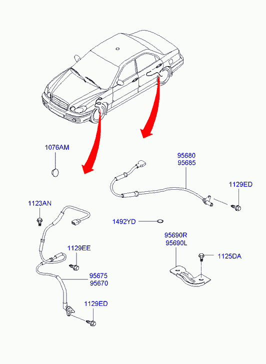 Hyundai 95680-38501 - Датчик ABS, частота вращения колеса autosila-amz.com