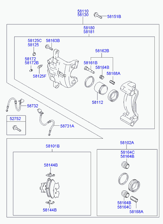 Hyundai (BEIJING) 581012EA21 - Pad kit - front disc brake autosila-amz.com