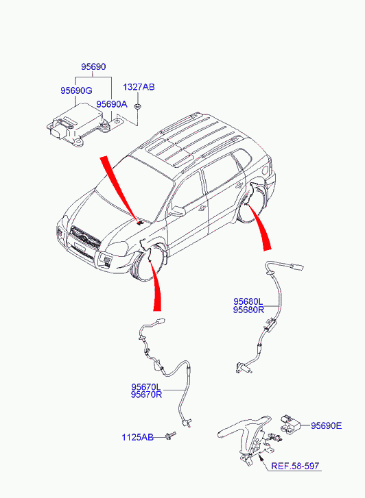 Hyundai 95680-2E300 - Датчик ABS, частота вращения колеса autosila-amz.com