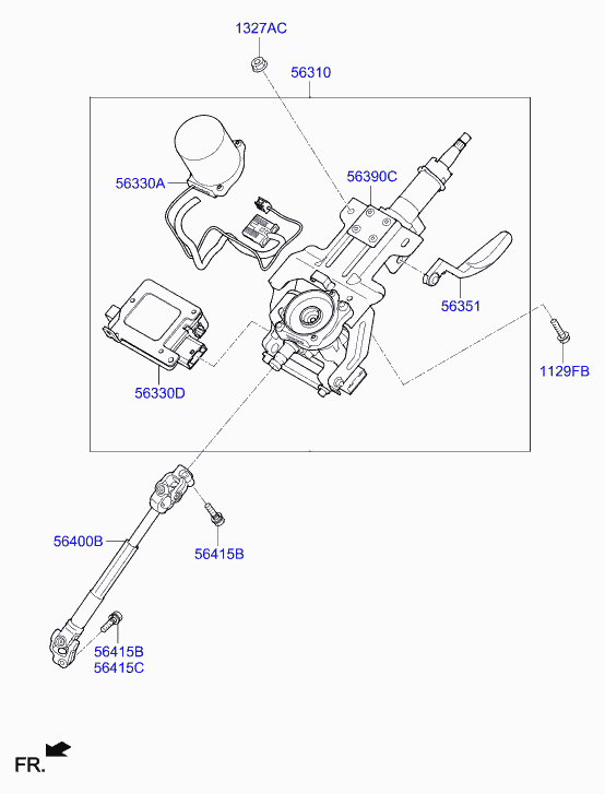 Hyundai 563452S511 - Блок управления, рулевой механизм с усилителем autosila-amz.com