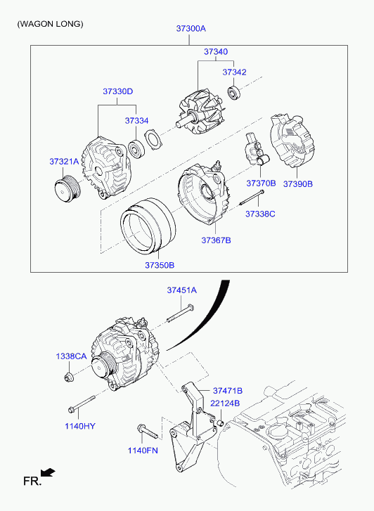 Hyundai 37322-4A321 - Шкив генератора, муфта autosila-amz.com