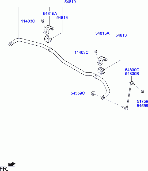 Hyundai 54830-4H250 - Тяга / стойка, стабилизатор autosila-amz.com