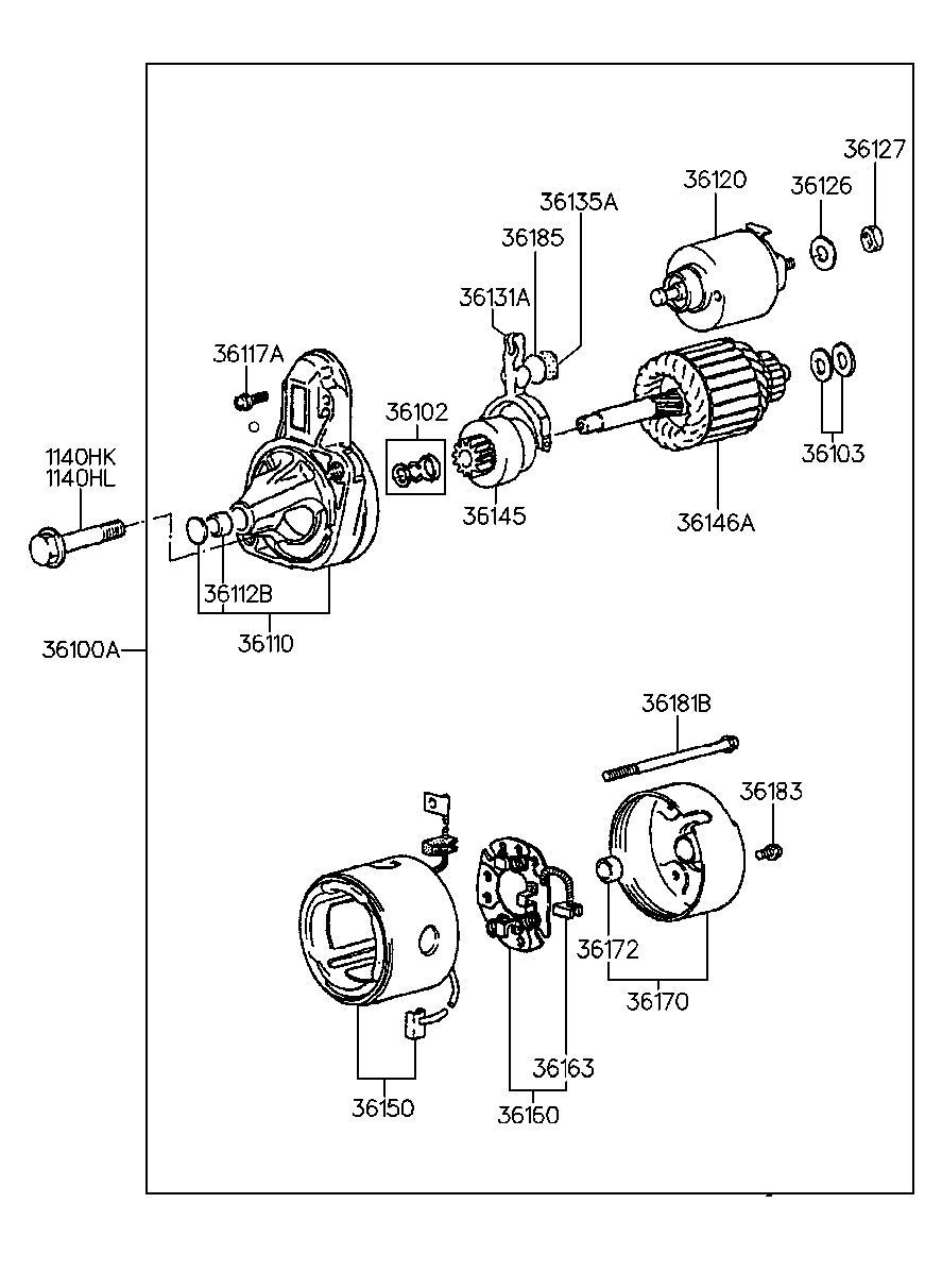 Hyundai (BEIJING) 36120-11140 - Тяговое реле, соленоид, стартер autosila-amz.com