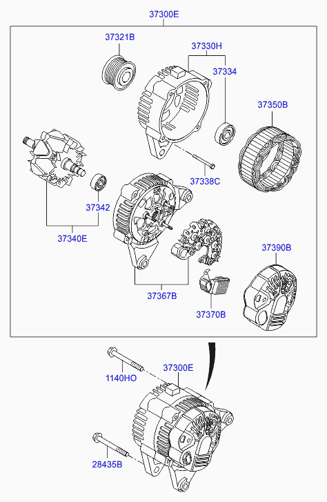 Hyundai 37300-2A400 - Генератор autosila-amz.com