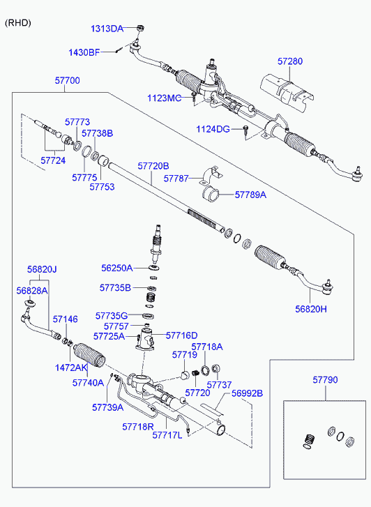 KIA 57724-3K000 - Осевой шарнир, рулевая тяга autosila-amz.com