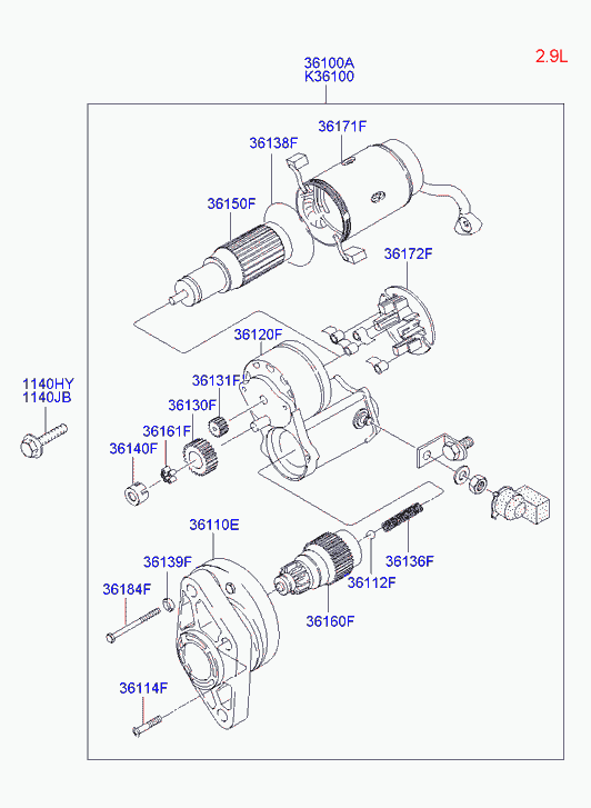 Hyundai (BEIJING) 36100-4X210 - Стартер autosila-amz.com