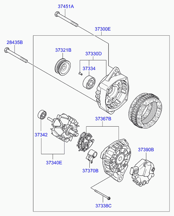 Hyundai 37300-2A600 - Генератор autosila-amz.com