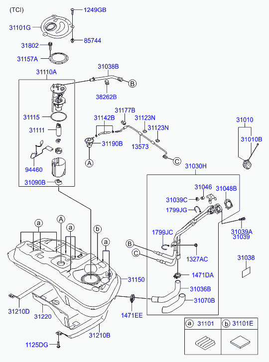 Hyundai 31111-2P900 - Насос топливный Sorento/Sportage/Carnival/San autosila-amz.com