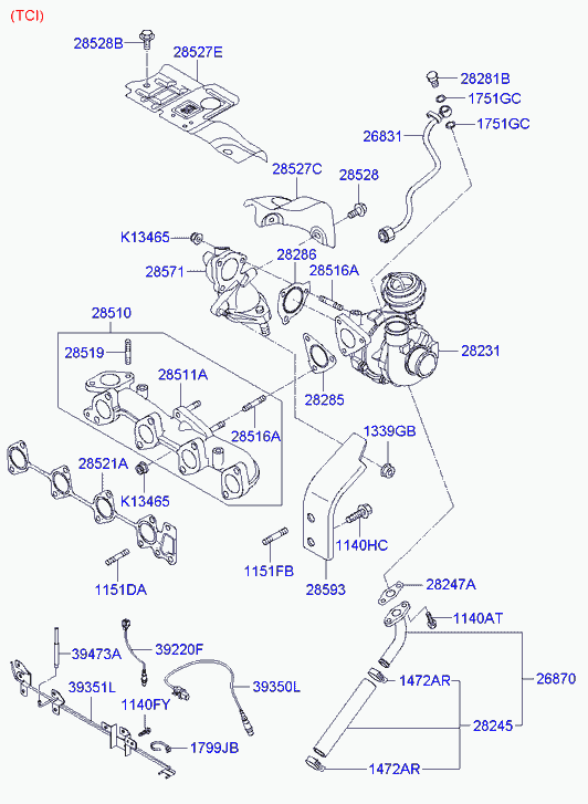 KIA 28521-27400 - GASKET-EXHAUST MANIFOLD autosila-amz.com