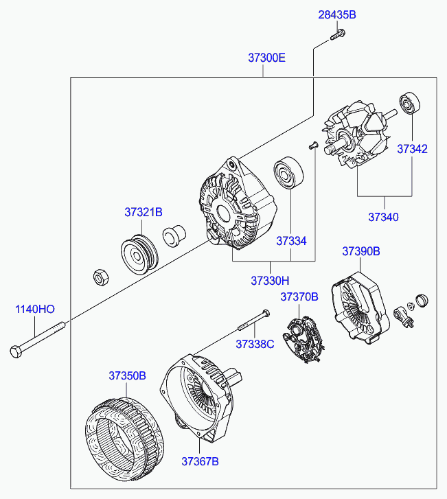 Hyundai (BEIJING) 37300-2A010 - Генератор autosila-amz.com