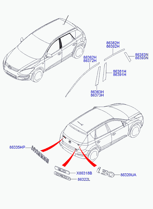 Hyundai 86335H1020 - Эмблема задней двери autosila-amz.com