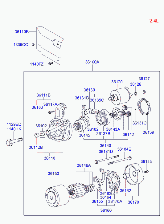 Hyundai (BEIJING) 36100-38050 - Стартер autosila-amz.com