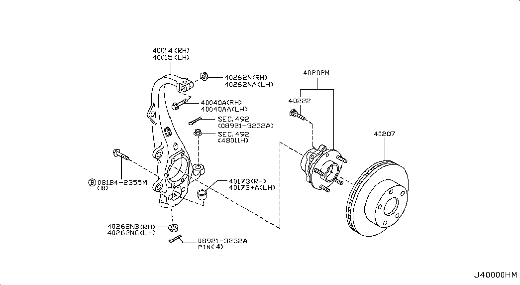 NISSAN 40202-EJ70A - Комплект подшипника ступицы колеса autosila-amz.com