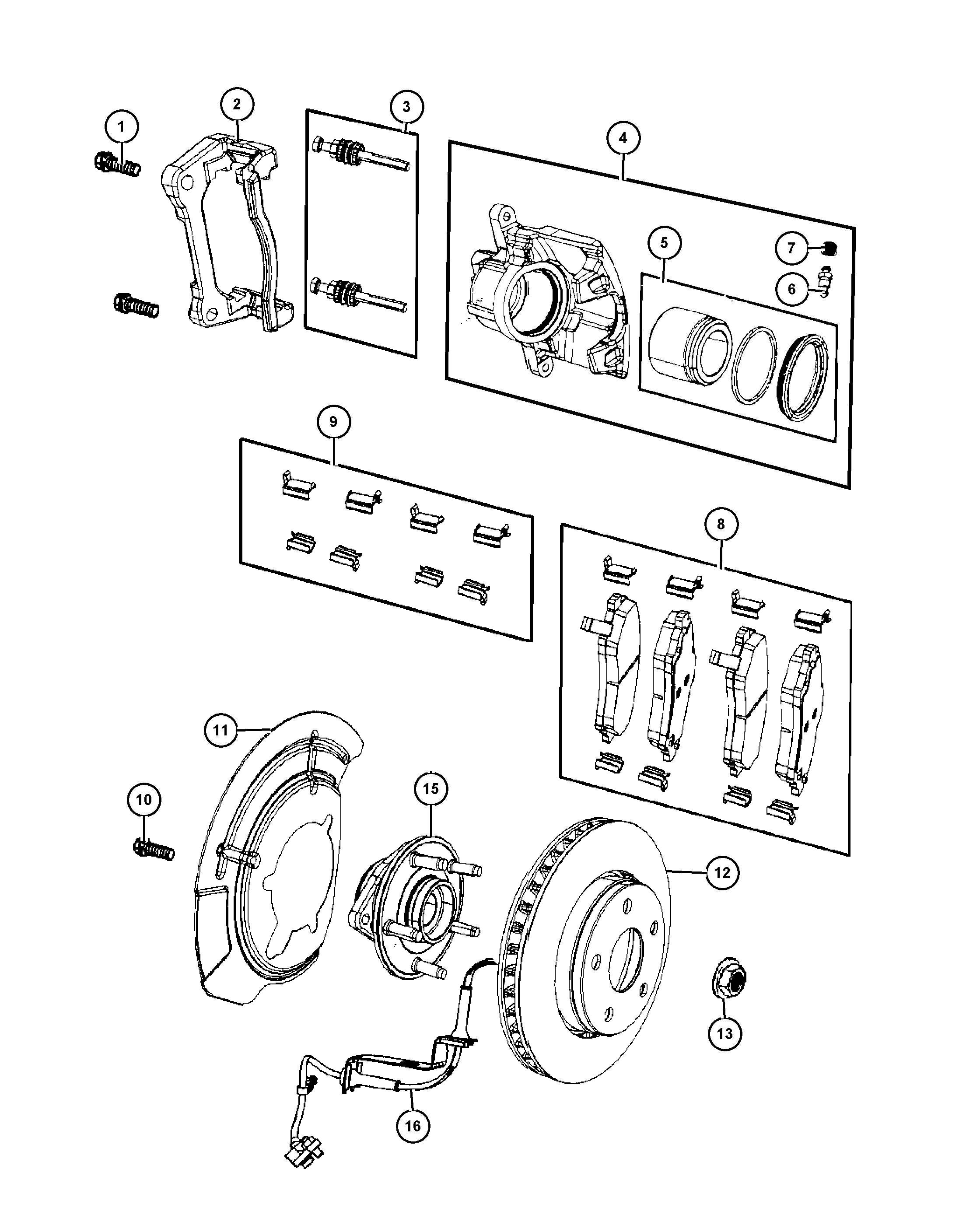 Jeep 68212 327AB - Тормозные колодки, дисковые, комплект autosila-amz.com