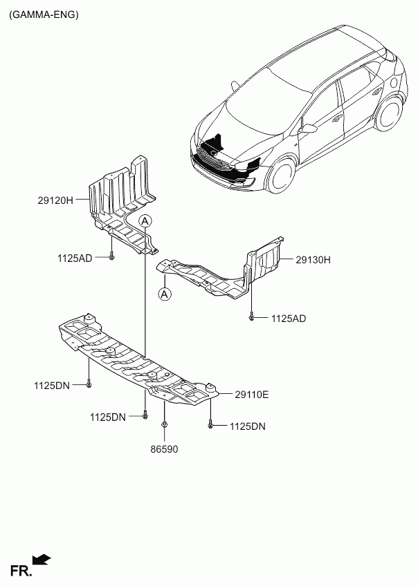 Hyundai 29120A6000 - Кожух двигателя autosila-amz.com